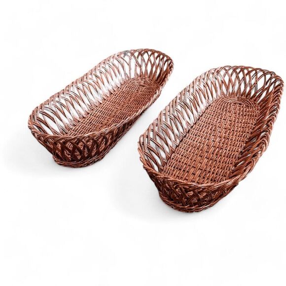 Oval Wicker Bread Basket Bundle of two - Picture 4 of 8